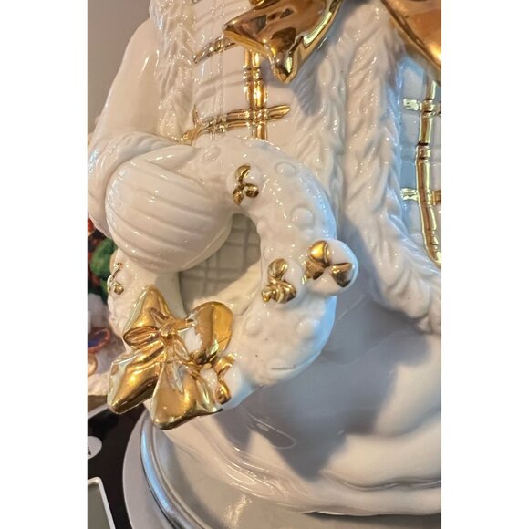 Vintage Traditions Christmas Snowman With Gold Accents & Bow Used READ - Picture 7 of 7